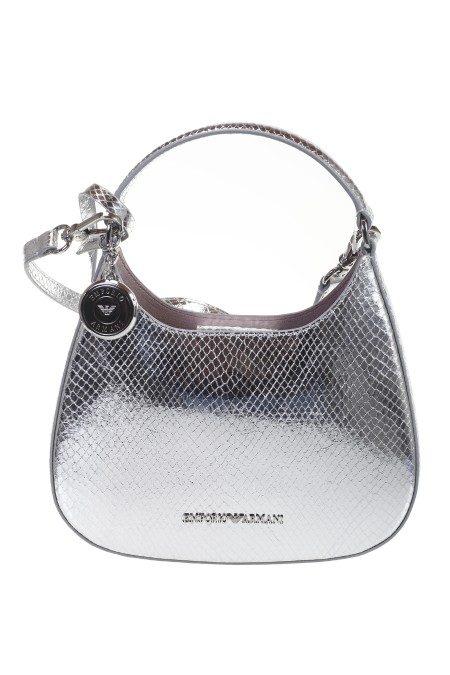 Shop EMPORIO ARMANI  Bag: Emporio Armani hobo handbag.
Dimensions: 22 x 19 5.5 cm.
Removable shoulder strap.
Metal logo.
Logoed charm.
Internal pouch with zip.
Composition: 100% Polyurethane.
Made in China.. Y3H324 YWR8X -80270